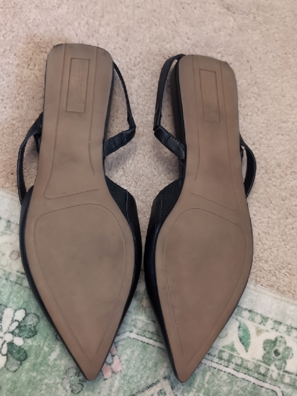 Franco Sarto Black Pointed Slingback Mules - Picture 4 of 4
